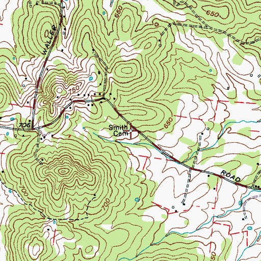 Topographic Map of Smith Cemetery, TN