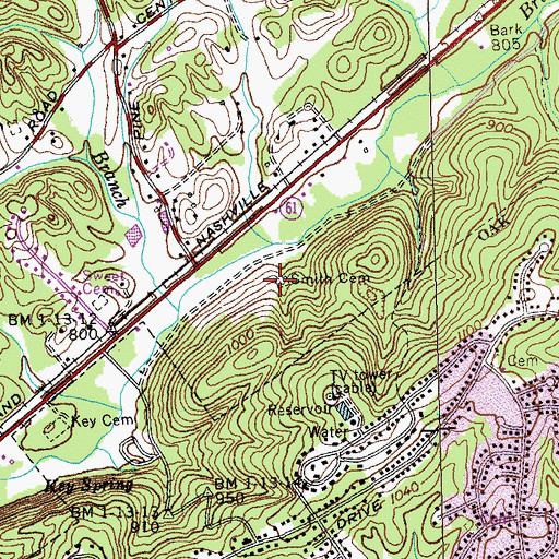 Topographic Map of Smith Cemetery, TN