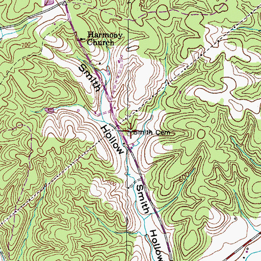 Topographic Map of Smith Cemetery, TN
