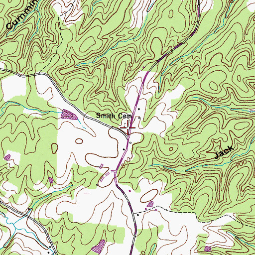 Topographic Map of Smith Cemetery, TN