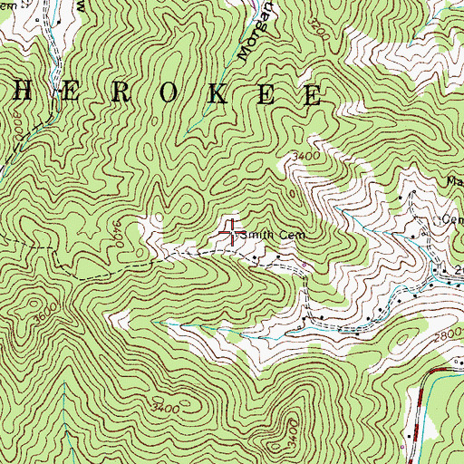 Topographic Map of Smith Cemetery, TN