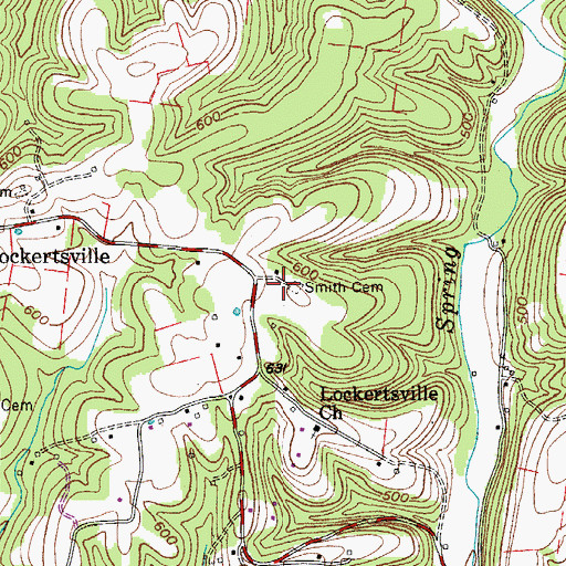 Topographic Map of Smith Cemetery, TN