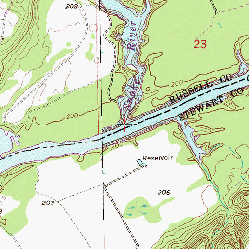 Topographic Map of Snake Creek, AL