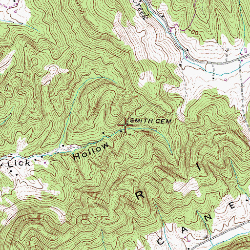Topographic Map of Smith Cemetery, TN
