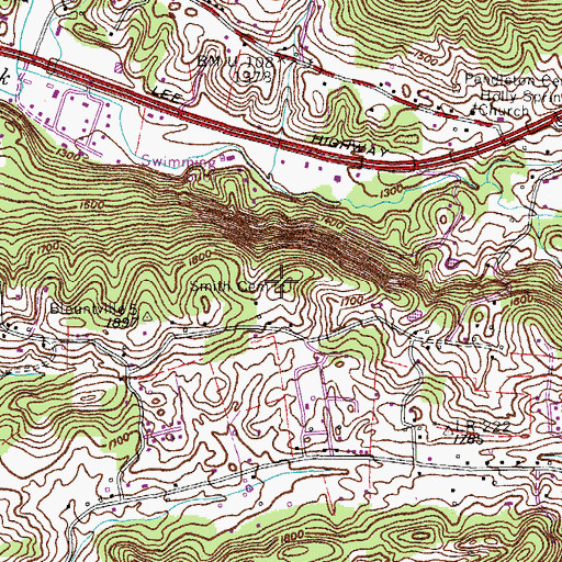 Topographic Map of Smith Cemetery, TN