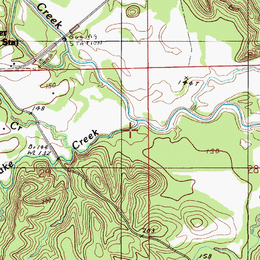 Topographic Map of Snake Creek, AL