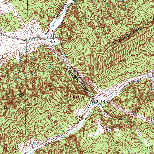 Topographic Map of Smith Gap, TN