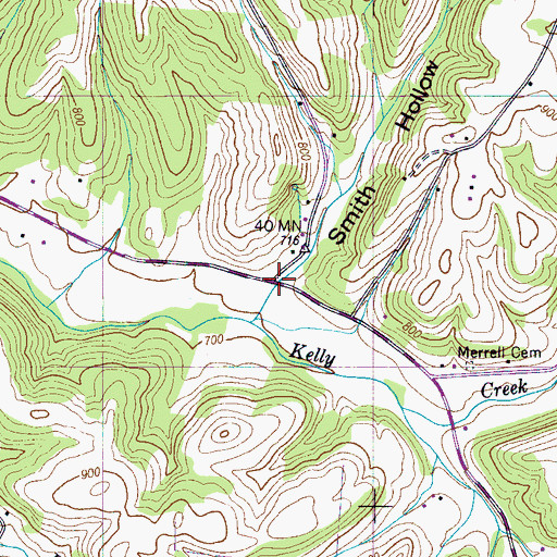 Topographic Map of Smith Hollow, TN