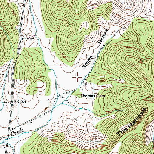 Topographic Map of Smith Hollow, TN