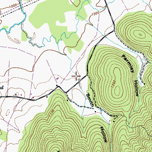 Topographic Map of Smith Hollow, TN
