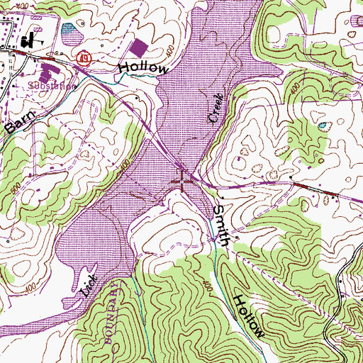 Topographic Map of Smith Hollow, TN