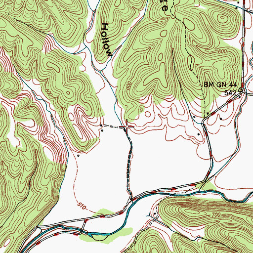 Topographic Map of Smith Hollow, TN