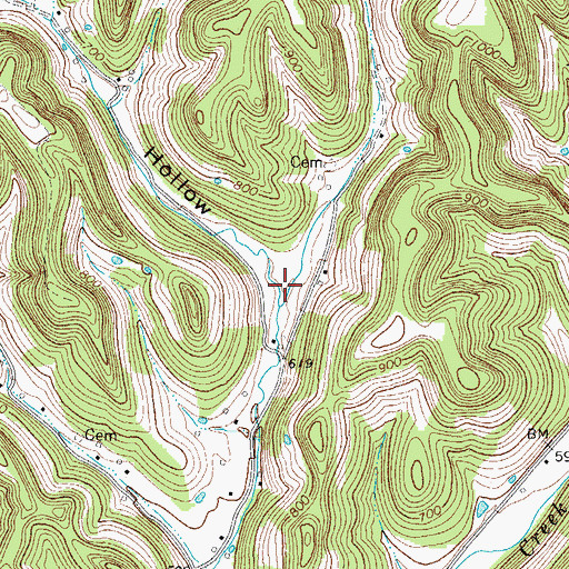 Topographic Map of Smith Hollow, TN
