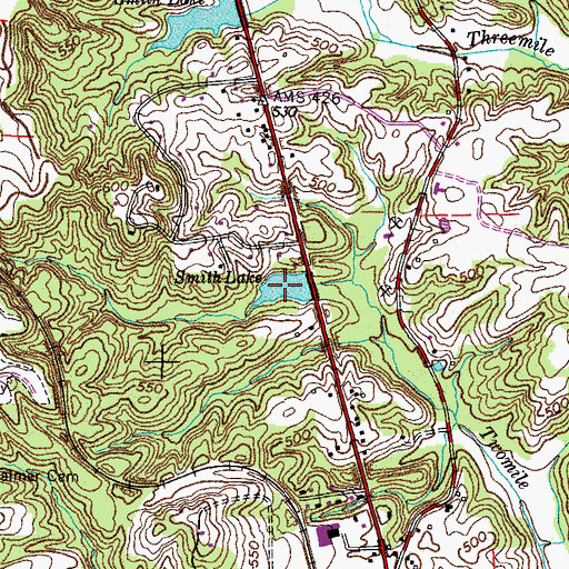 Topographic Map of Smith Lake, TN