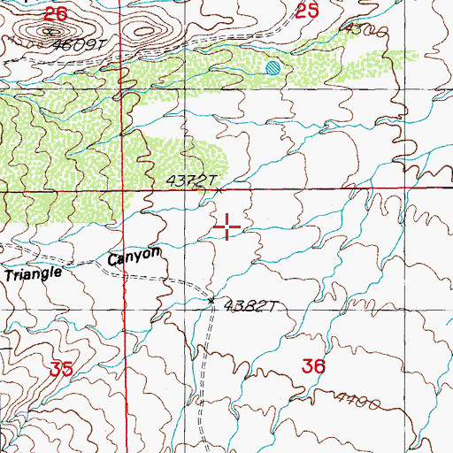 Topographic Map of Triangle Canyon, AZ
