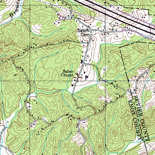 Topographic Map of Smith School, TN