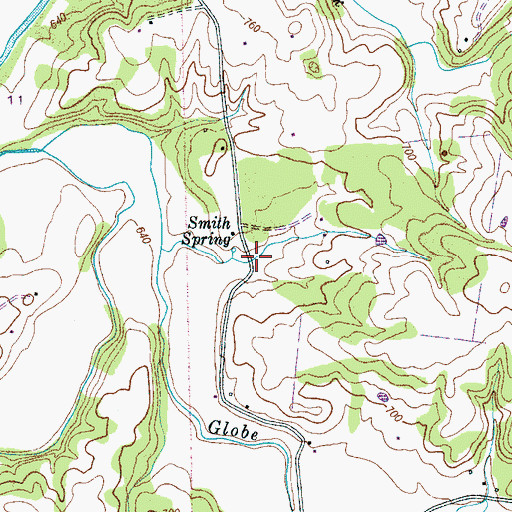 Topographic Map of Smith Spring, TN
