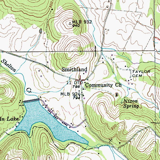 Topographic Map of Smithland, TN