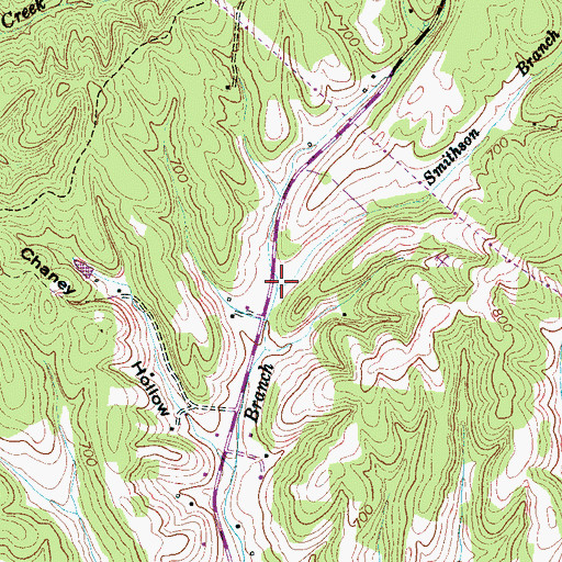 Topographic Map of Smithson Branch, TN