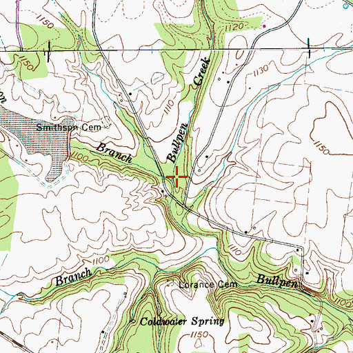 Topographic Map of Smithson Branch, TN