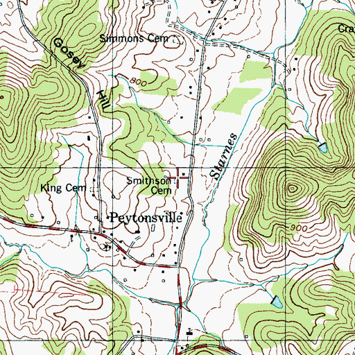 Topographic Map of Smithson Cemetery, TN