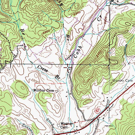 Topographic Map of Smitty Branch, TN