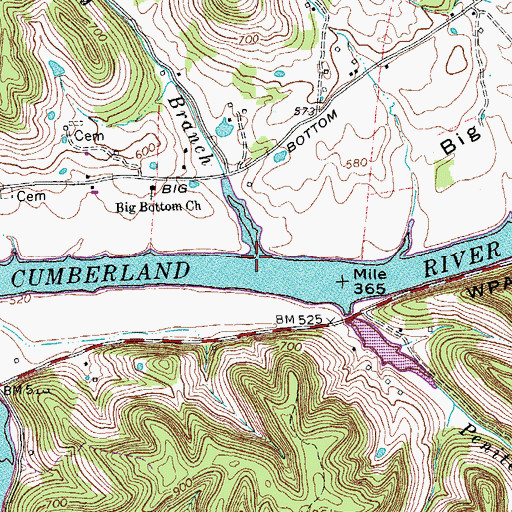 Topographic Map of Smoky Branch, TN