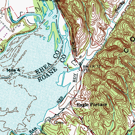 Topographic Map of Smoky Run, TN