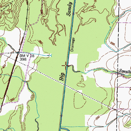 Topographic Map of Smuthers Creek, TN