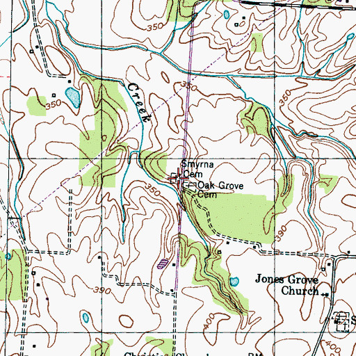 Topographic Map of Smyrna Cemetery, TN