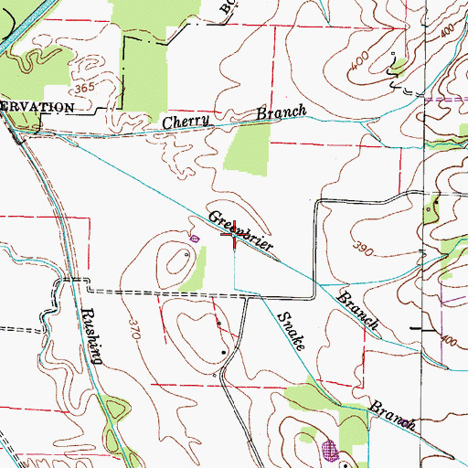 Topographic Map of Snake Branch, TN