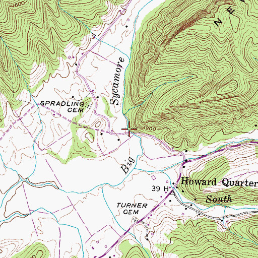 Topographic Map of Snake Hollow, TN