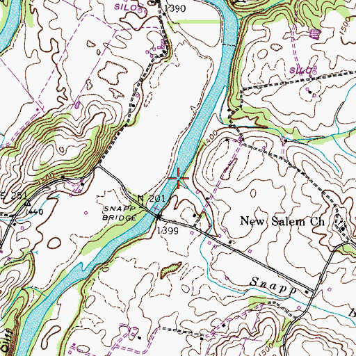 Topographic Map of Snapp Branch, TN