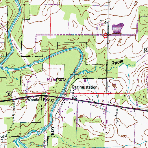 Topographic Map of Snow Hill Branch, AL