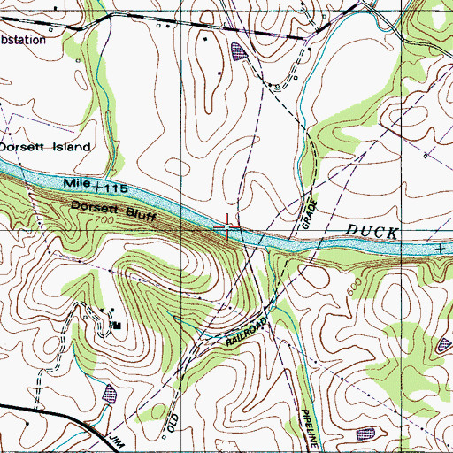 Topographic Map of Snow Creek, TN