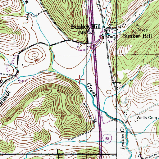 Topographic Map of Snuff Branch, TN