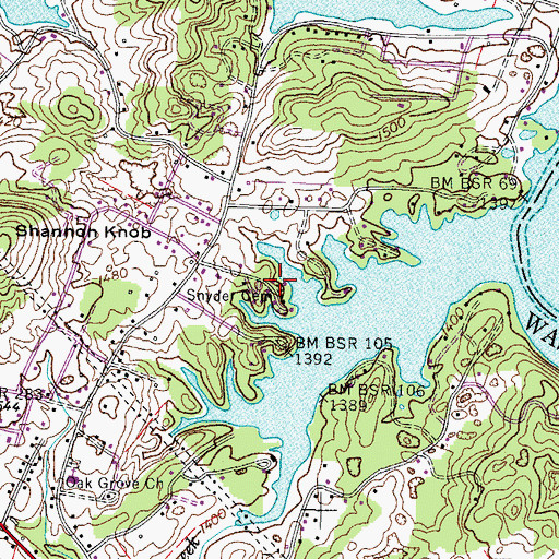Topographic Map of Snyder Cemetery, TN