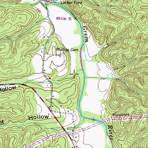 Topographic Map of Sol Hollow, TN