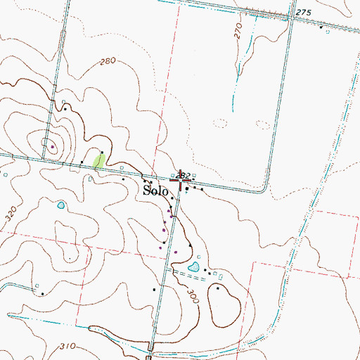 Topographic Map of Solo, TN