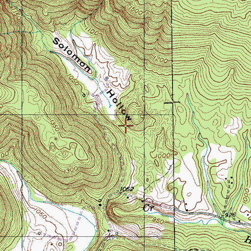 Topographic Map of Solomon Hollow, TN