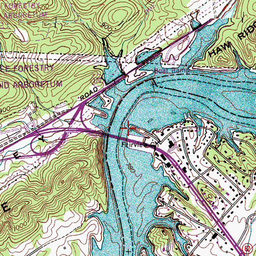 Topographic Map of Solway Bridge, TN