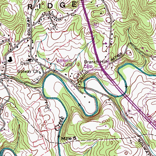 Topographic Map of Solway School, TN