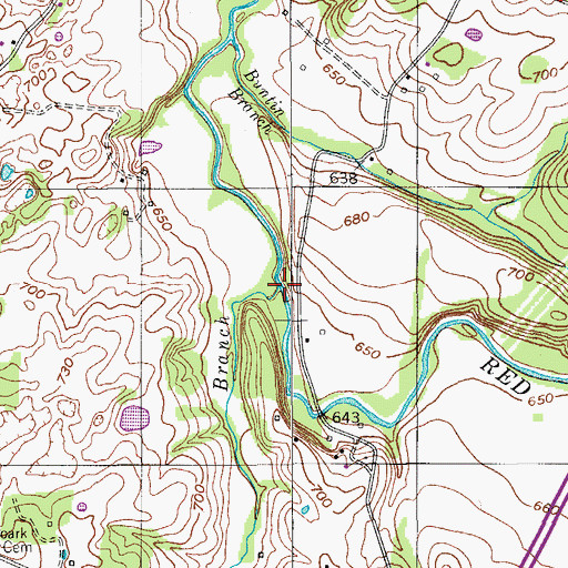 Topographic Map of Somerville Branch, TN