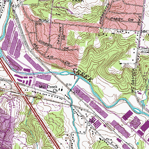 Topographic Map of Sorghum Branch, TN