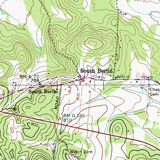 Topographic Map of South Berlin, TN