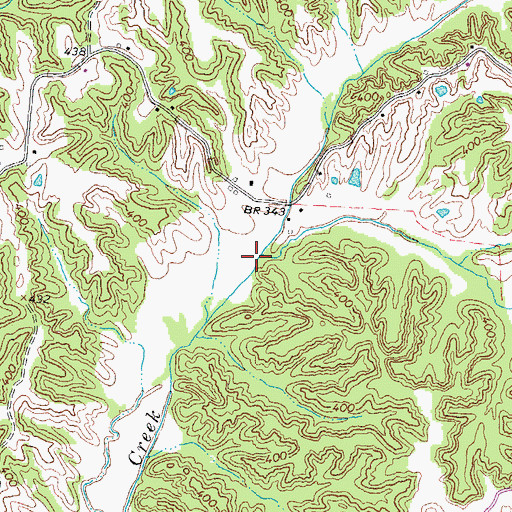 Topographic Map of South Branch Pawpaw Creek, TN
