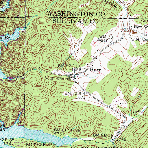 Topographic Map of South Chapel, TN