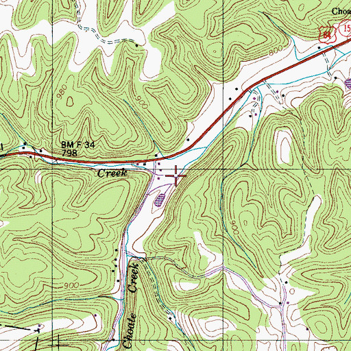 Topographic Map of South Choate Creek, TN