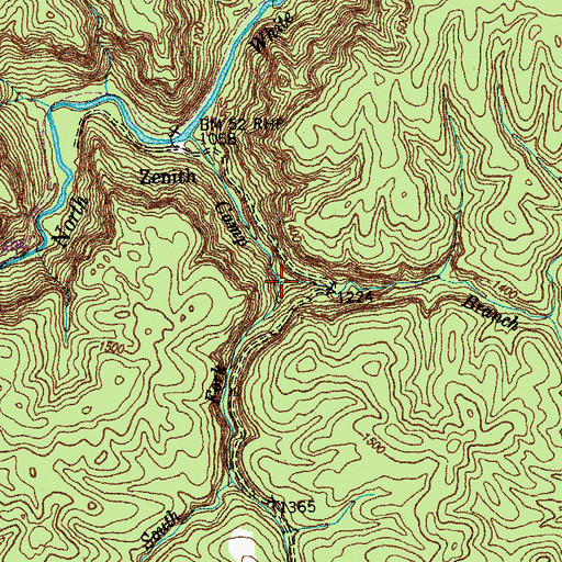 Topographic Map of South Fork Camp Branch, TN