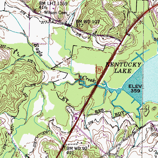 Topographic Map of South Fork Eagle Creek, TN